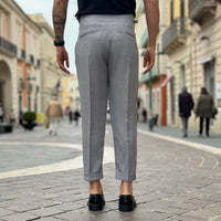 Thumbnail for Pantalone grigio a vita alta con cinturini 2.0 - FLAG STORE