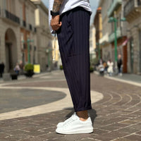 Thumbnail for Pantalone japan gessato blu navy - FLAG STORE