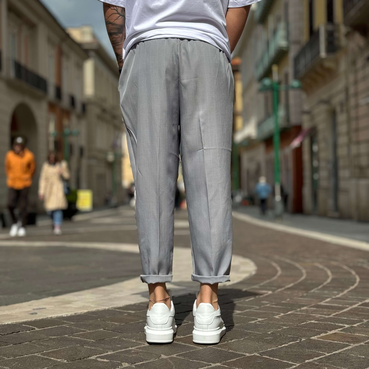 Pantalone japan gessato grigio - FLAG STORE