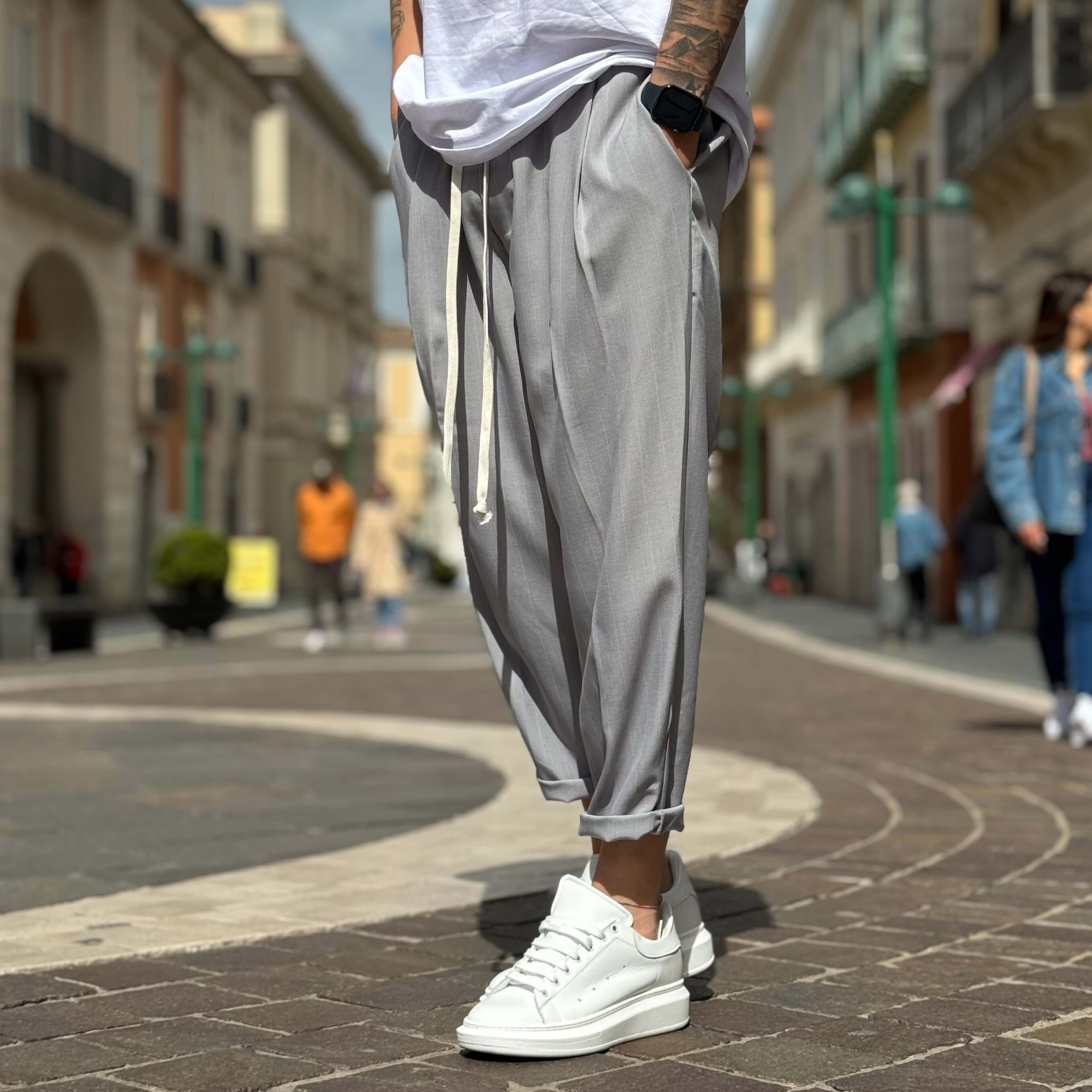 Pantalaccio japan gessato grigio - FLAG STORE