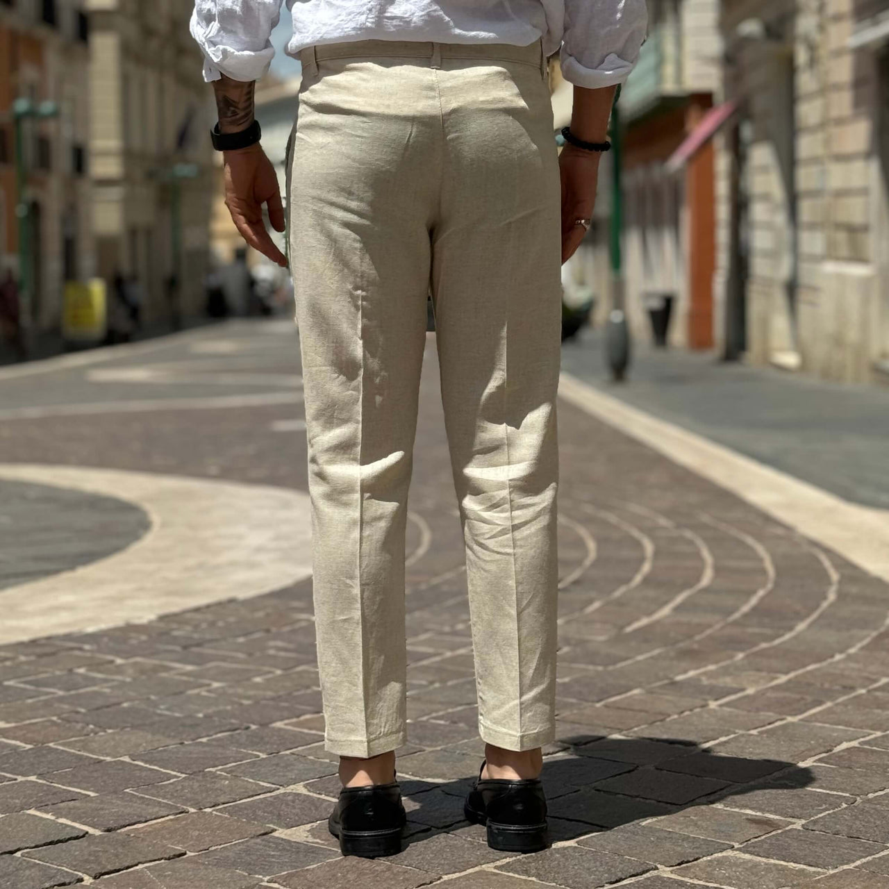 Pantalone sabbia in lino - FLAG STORE