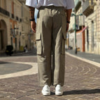 Pantalone tasconato gamba larga champagne - FLAG STORE