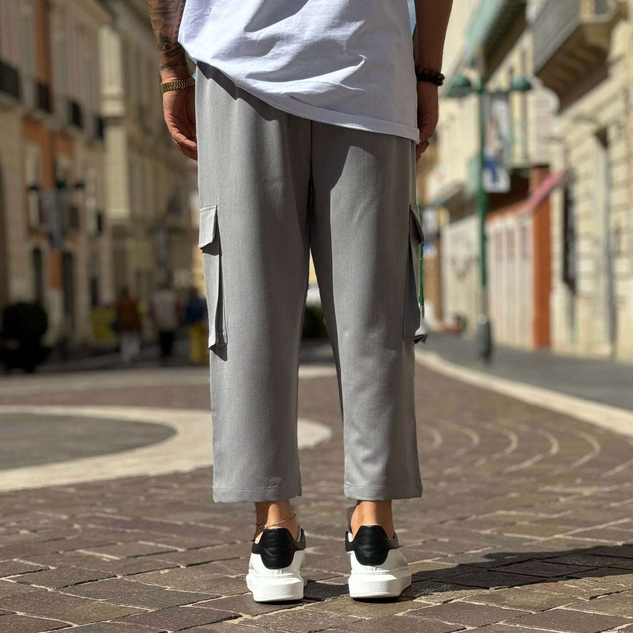 Pantalone tasconato grigio - FLAG STORE