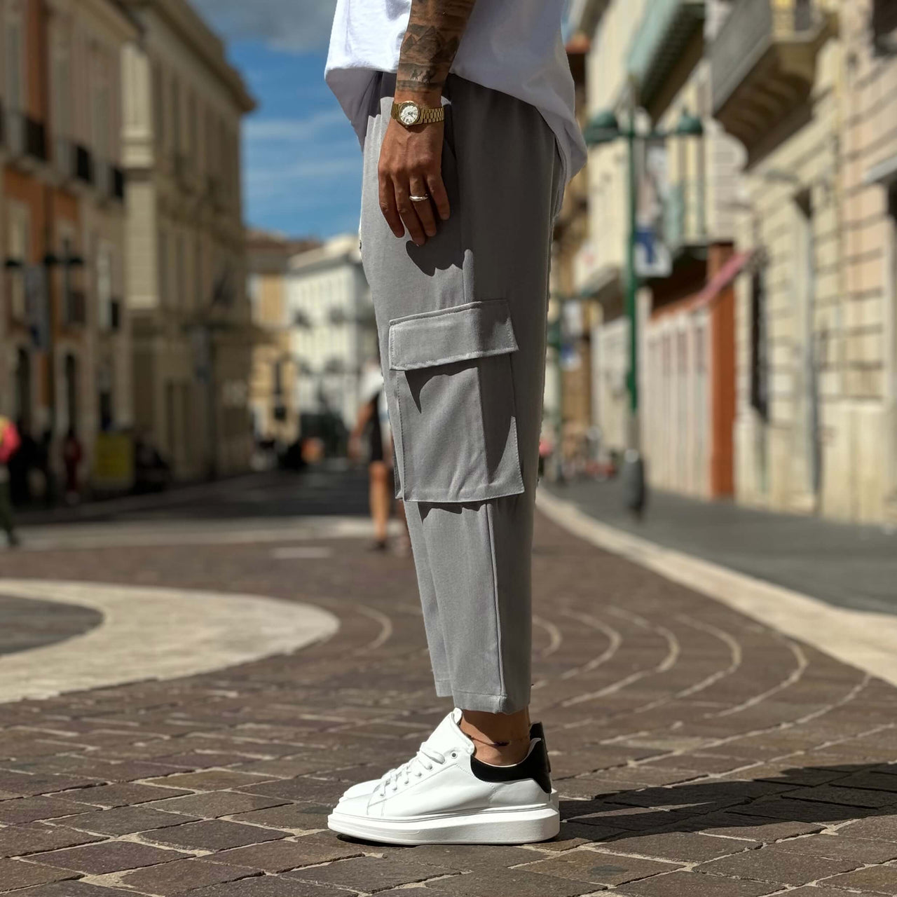 Pantalone tasconato grigio - FLAG STORE