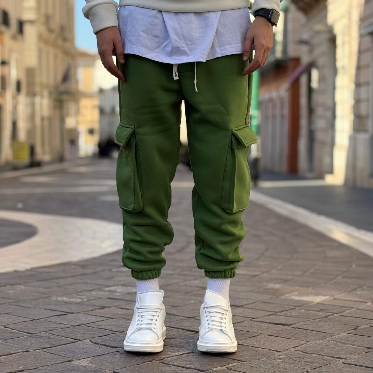 Pantalone tuta cargo verde 2.0 - FLAG STORE