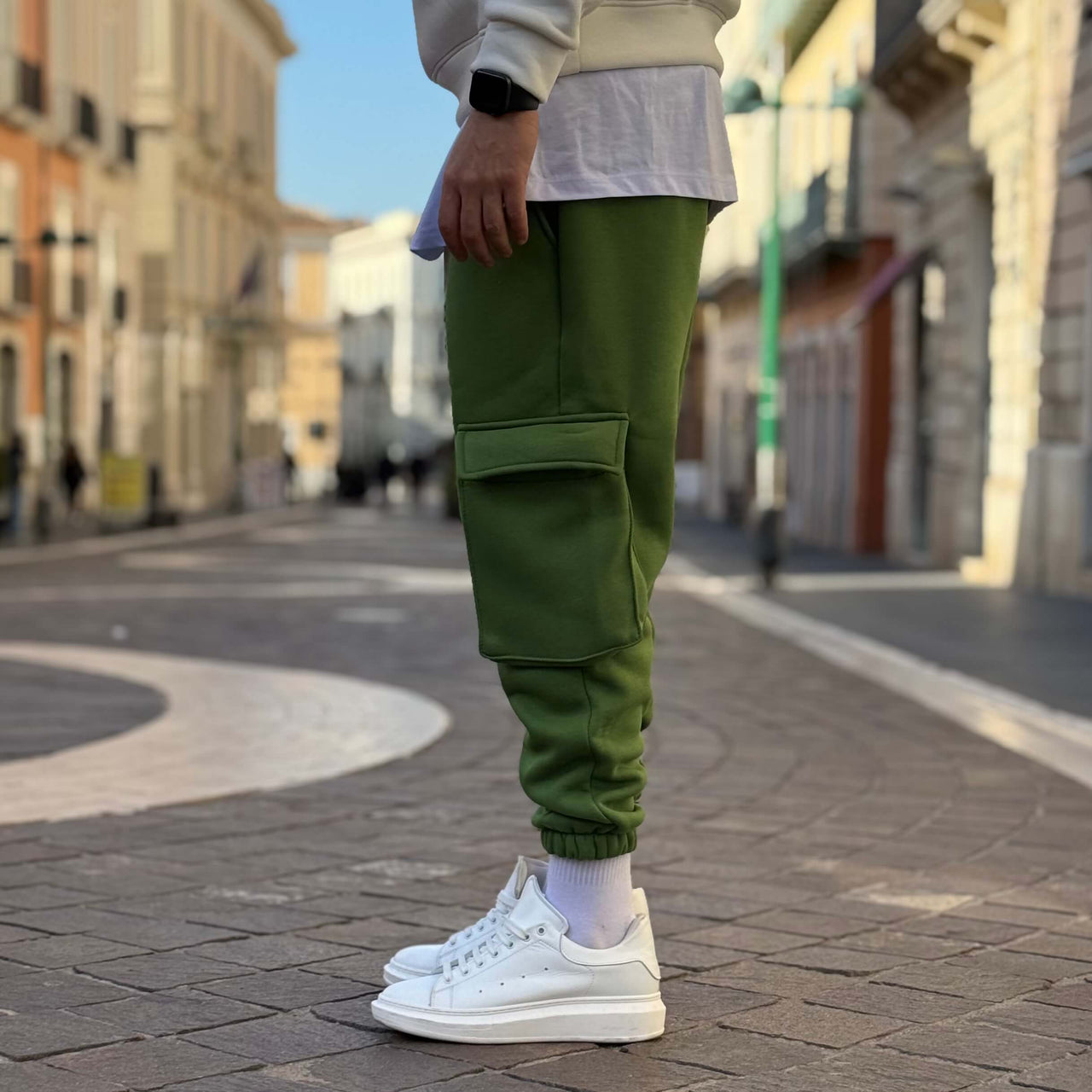 Pantalone tuta cargo verde 2.0 - FLAG STORE