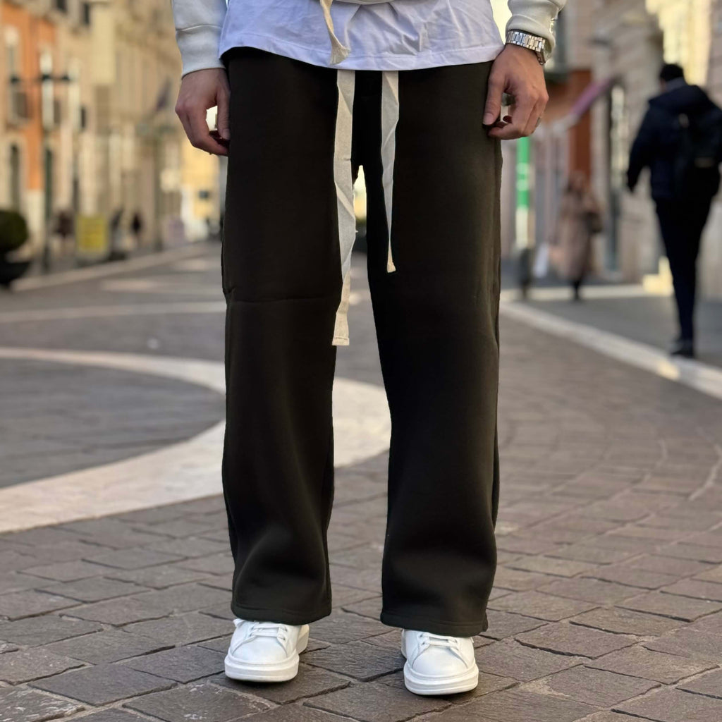 Pantalaccio tuta gamba larga verde militare - FLAG STORE