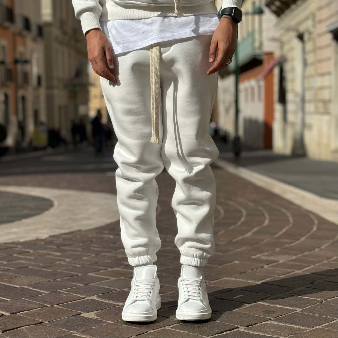 Pantalone tuta jogger bianco - FLAG STORE