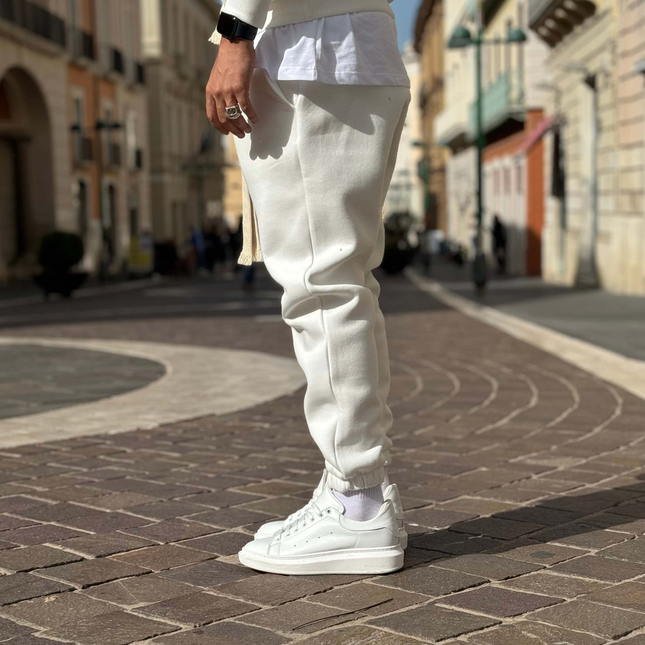 Pantalone tuta jogger bianco - FLAG STORE