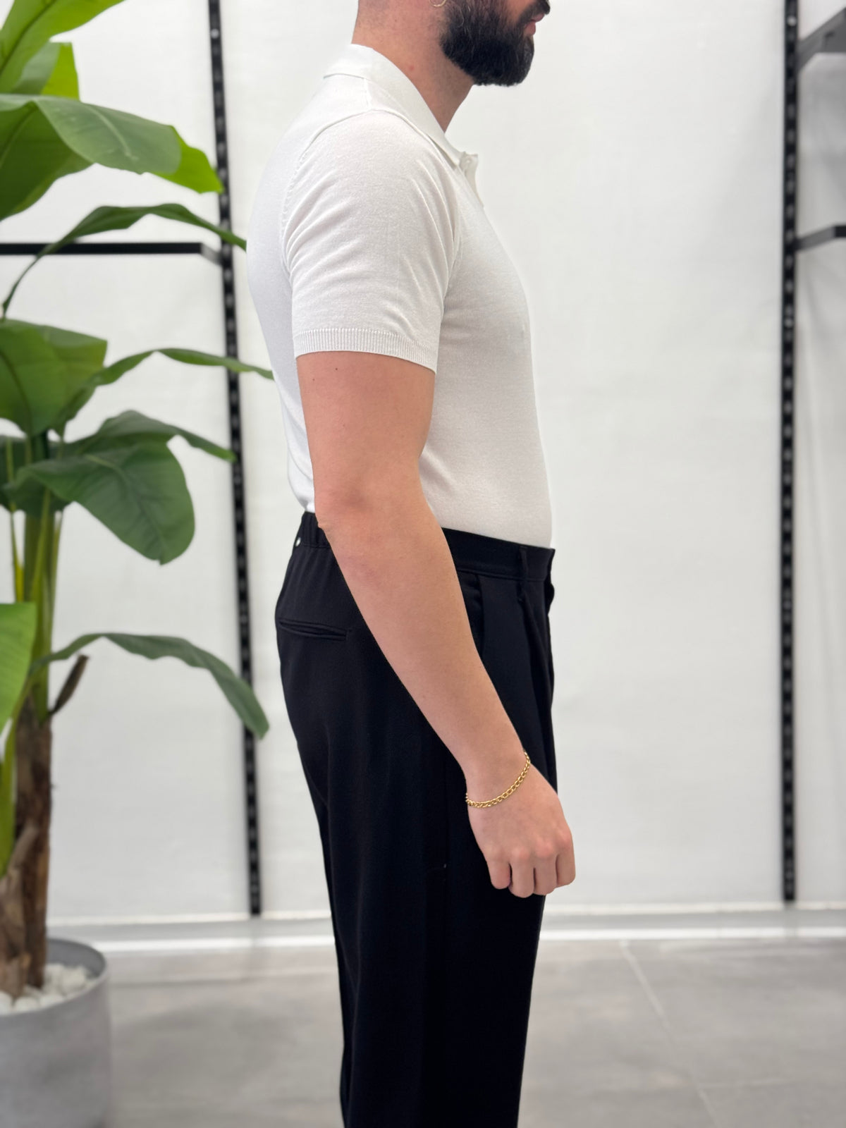 Black short-sleeved polo shirt - FLAG STORE