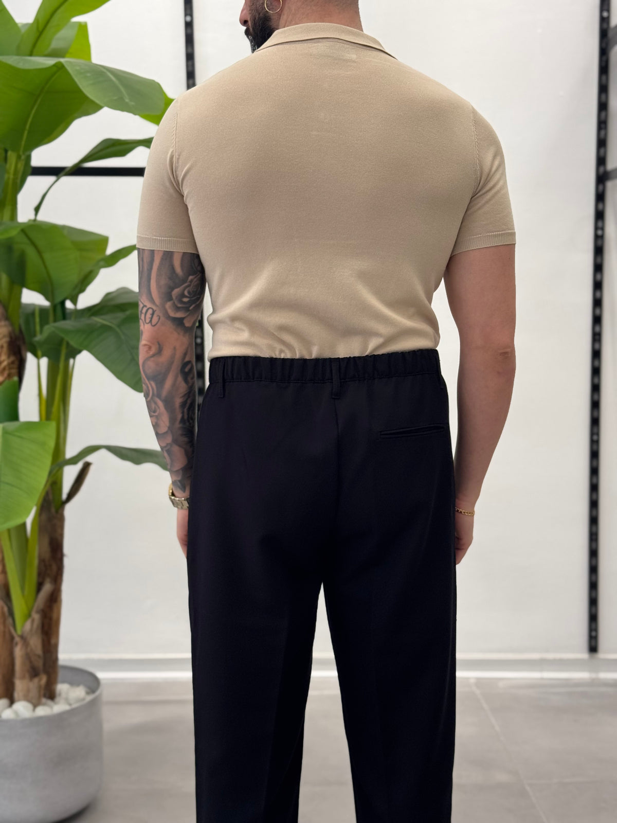 Black short-sleeved polo shirt - FLAG STORE