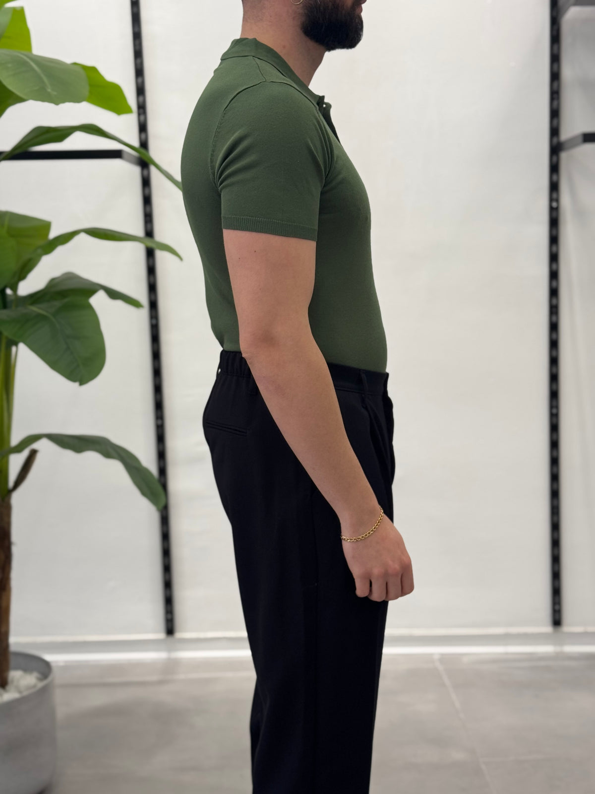 Black short-sleeved polo shirt - FLAG STORE