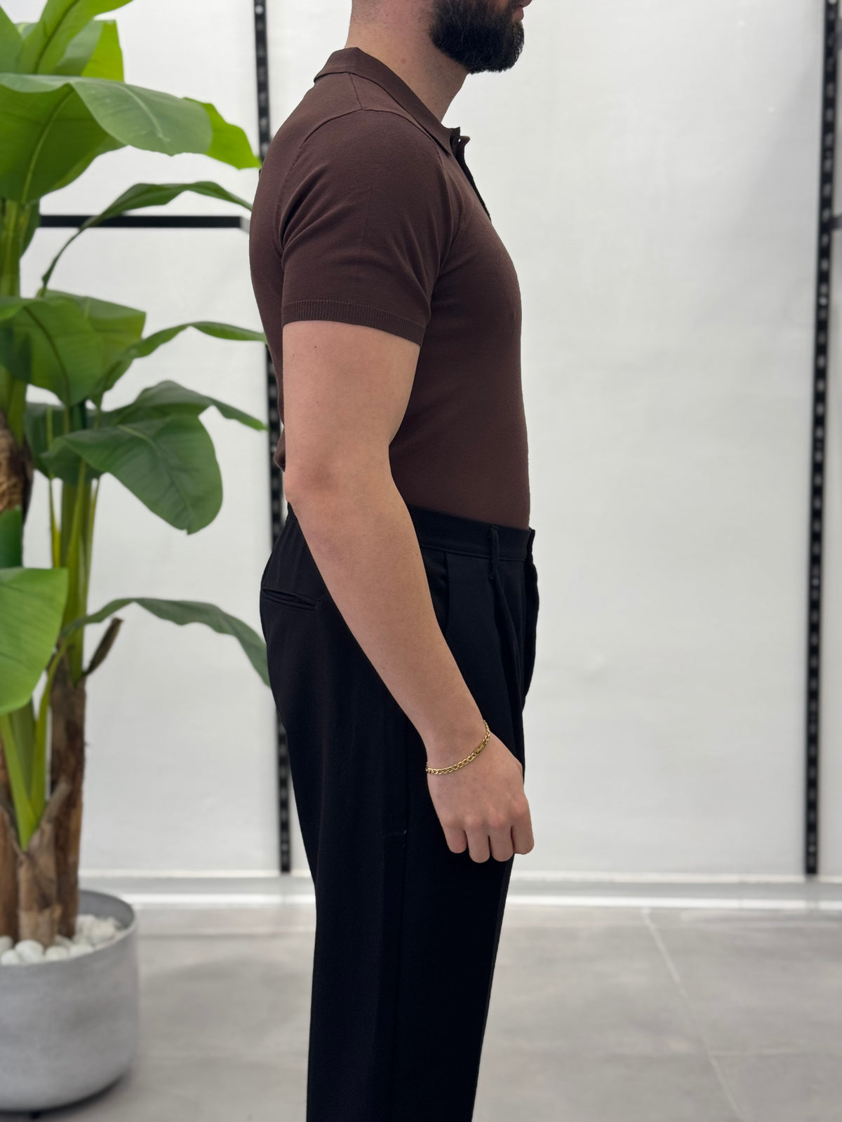 Black short-sleeved polo shirt - FLAG STORE