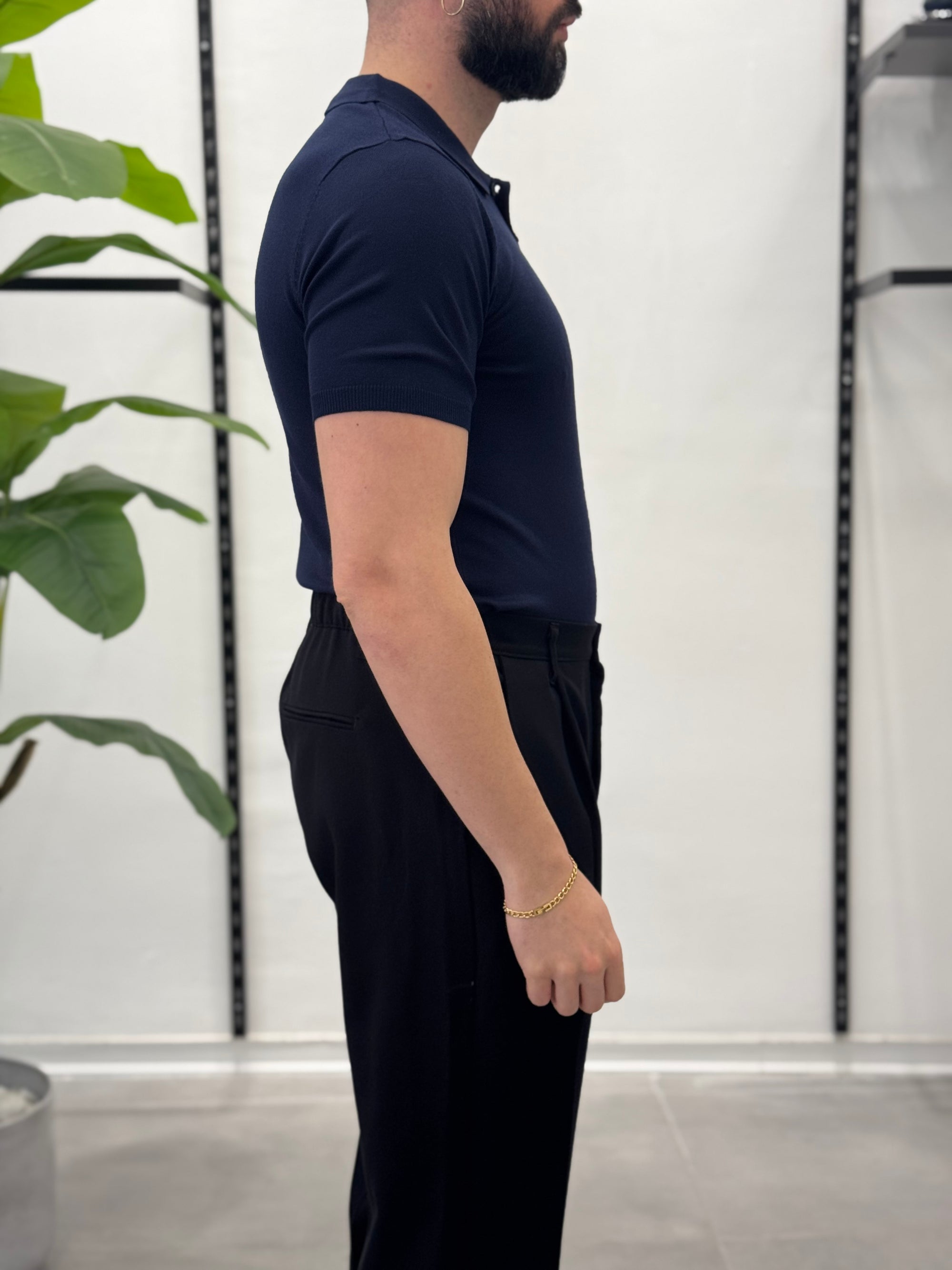 Black short-sleeved polo shirt - FLAG STORE