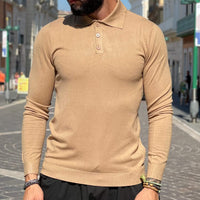 Thumbnail for Polo beige maniche lunghe - FLAG STORE