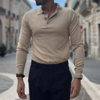 Thumbnail for Polo beige maniche lunghe - FLAG STORE