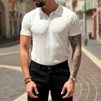 White short-sleeved polo shirt - FLAG STORE