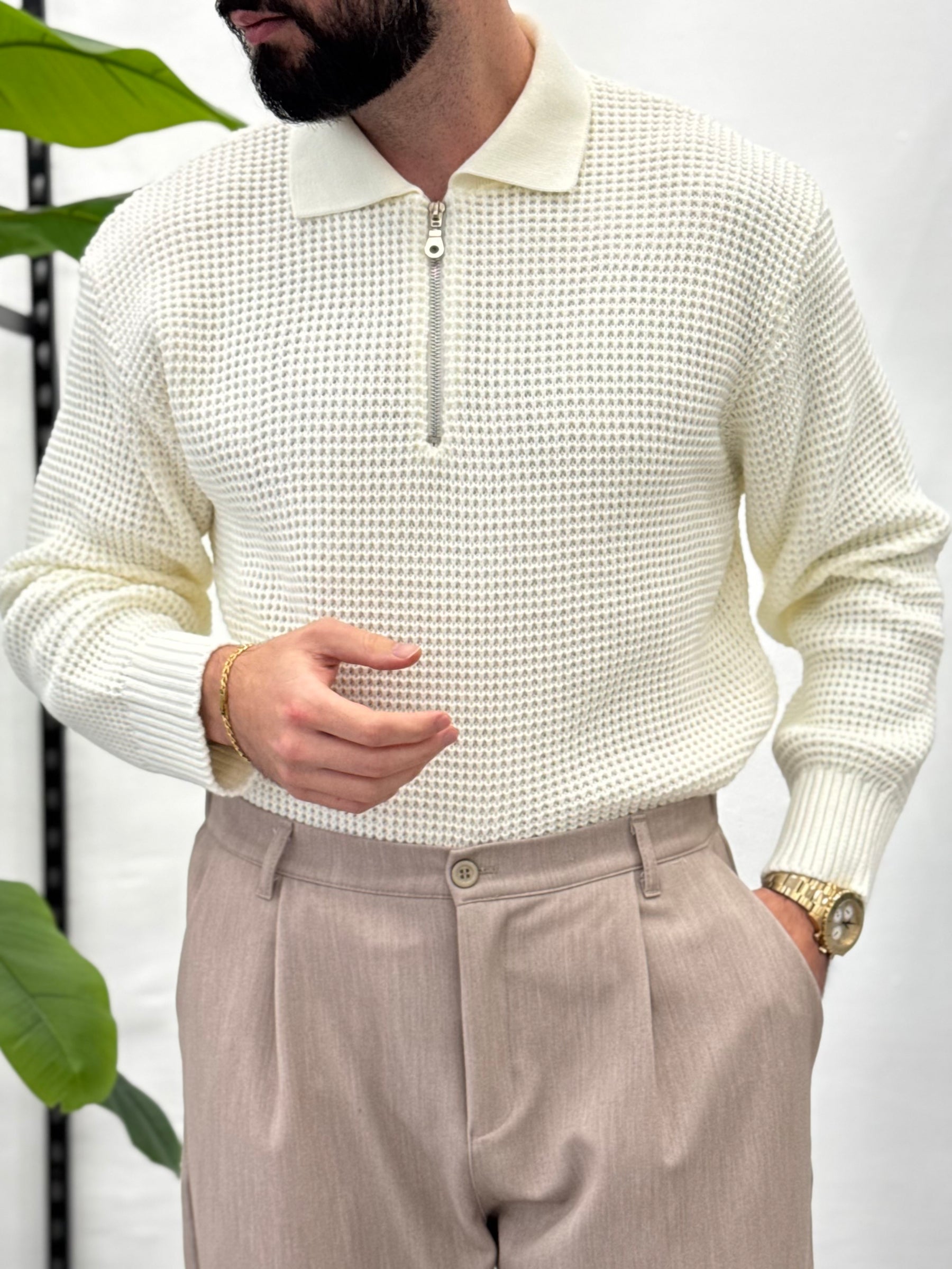 Gold Zip Polo