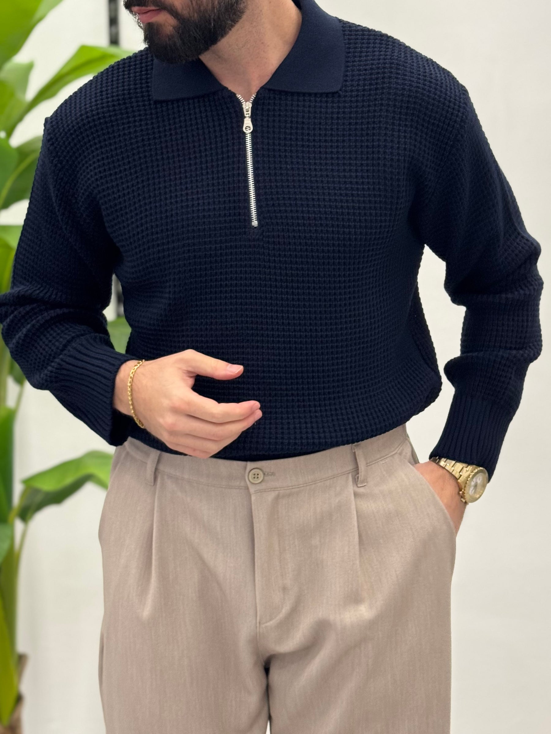 Gold Zip Polo