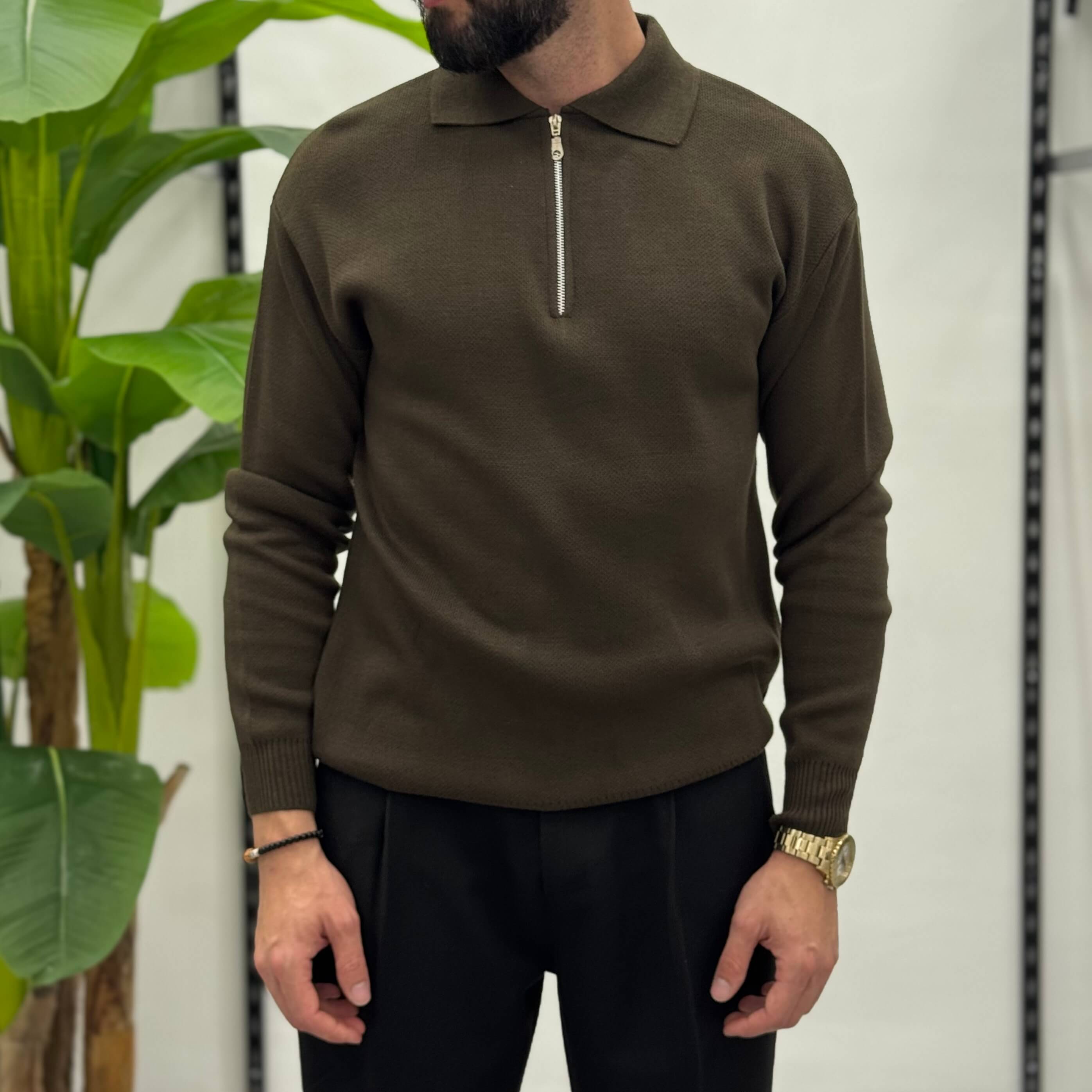 Polo con cerniera Zen