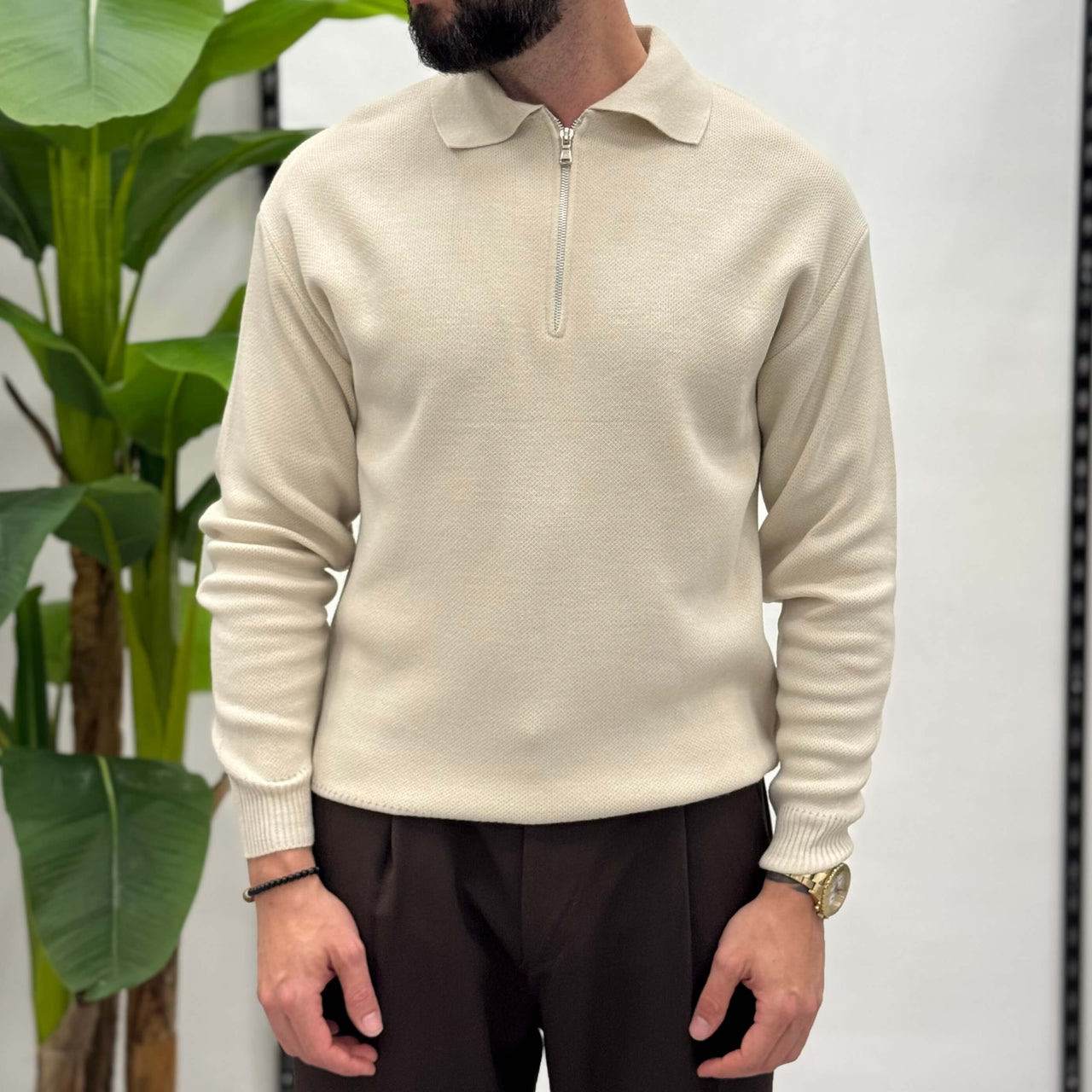 Polo con cerniera Zen