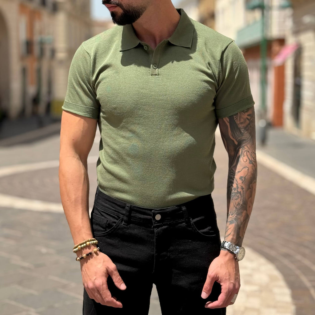 Polo verde mezza manica - FLAG STORE