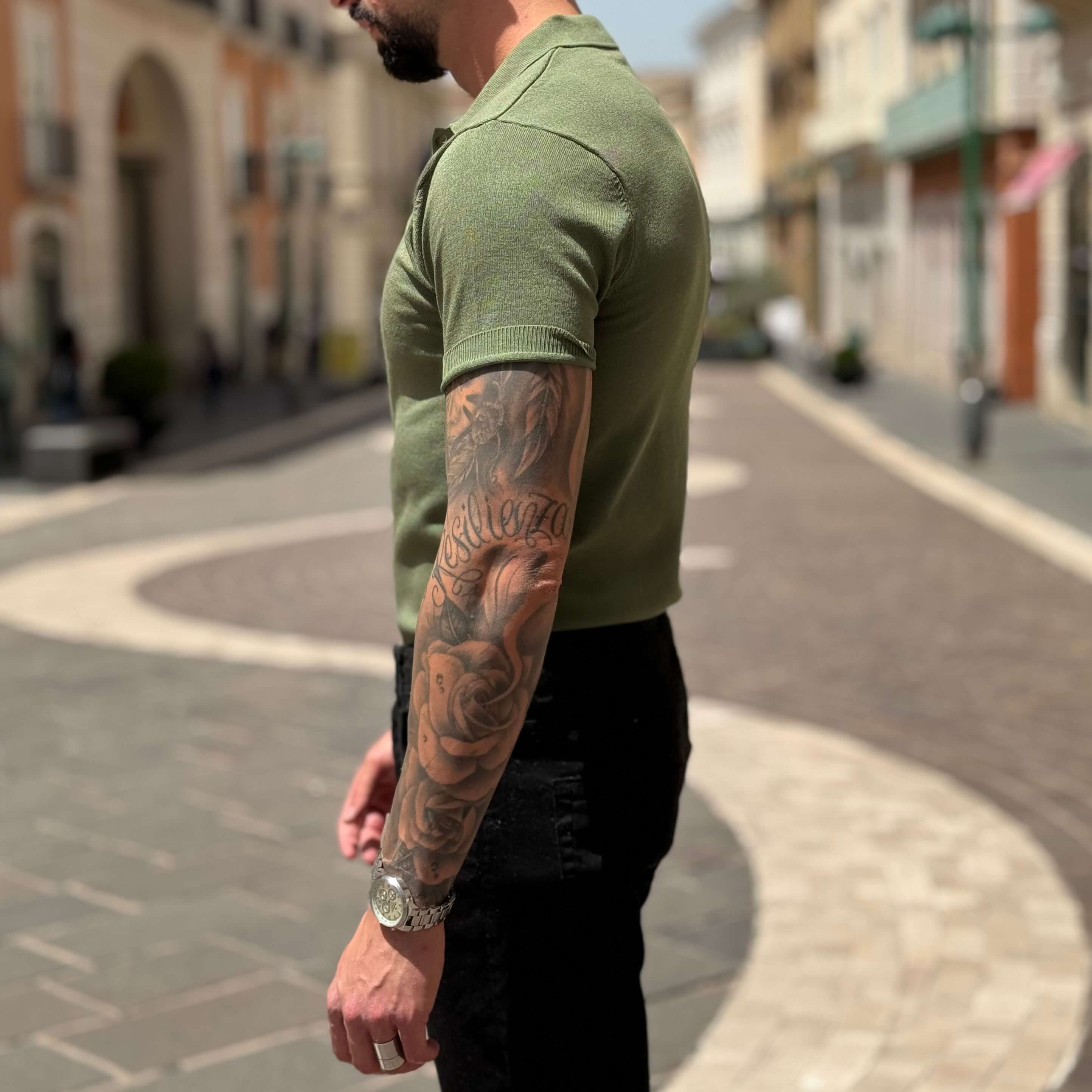 Polo verde mezza manica - FLAG STORE