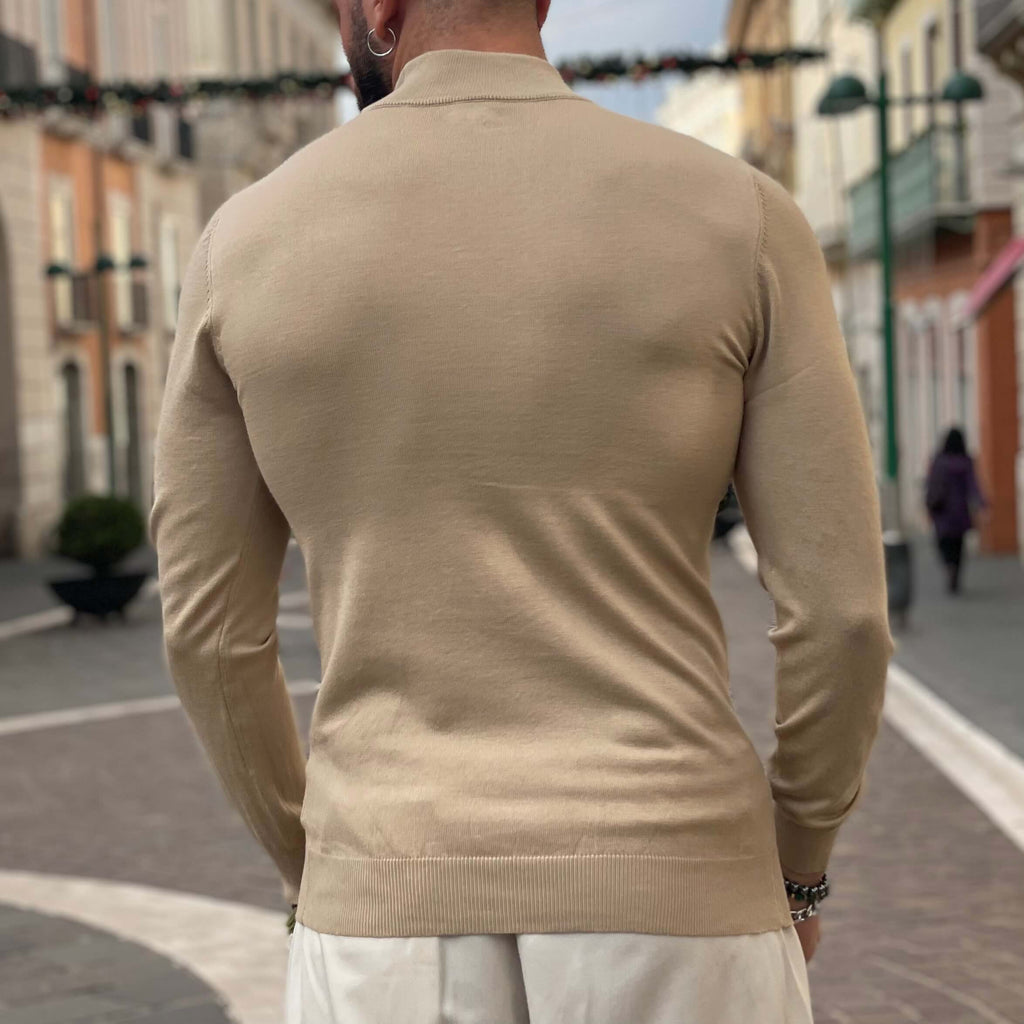 Pullover lupetto beige - FLAG STORE
