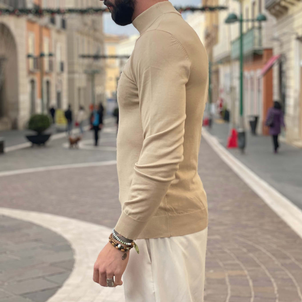 Pullover lupetto beige - FLAG STORE