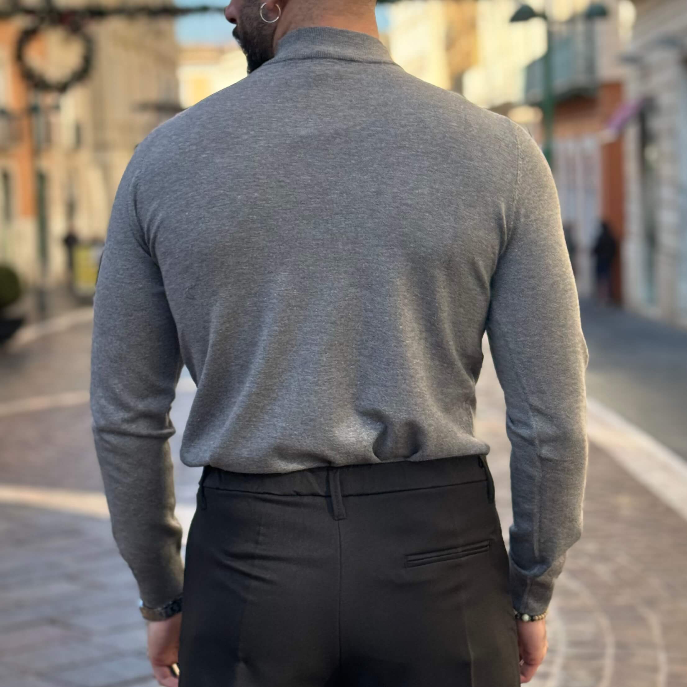 Pullover lupetto grigio - FLAG STORE