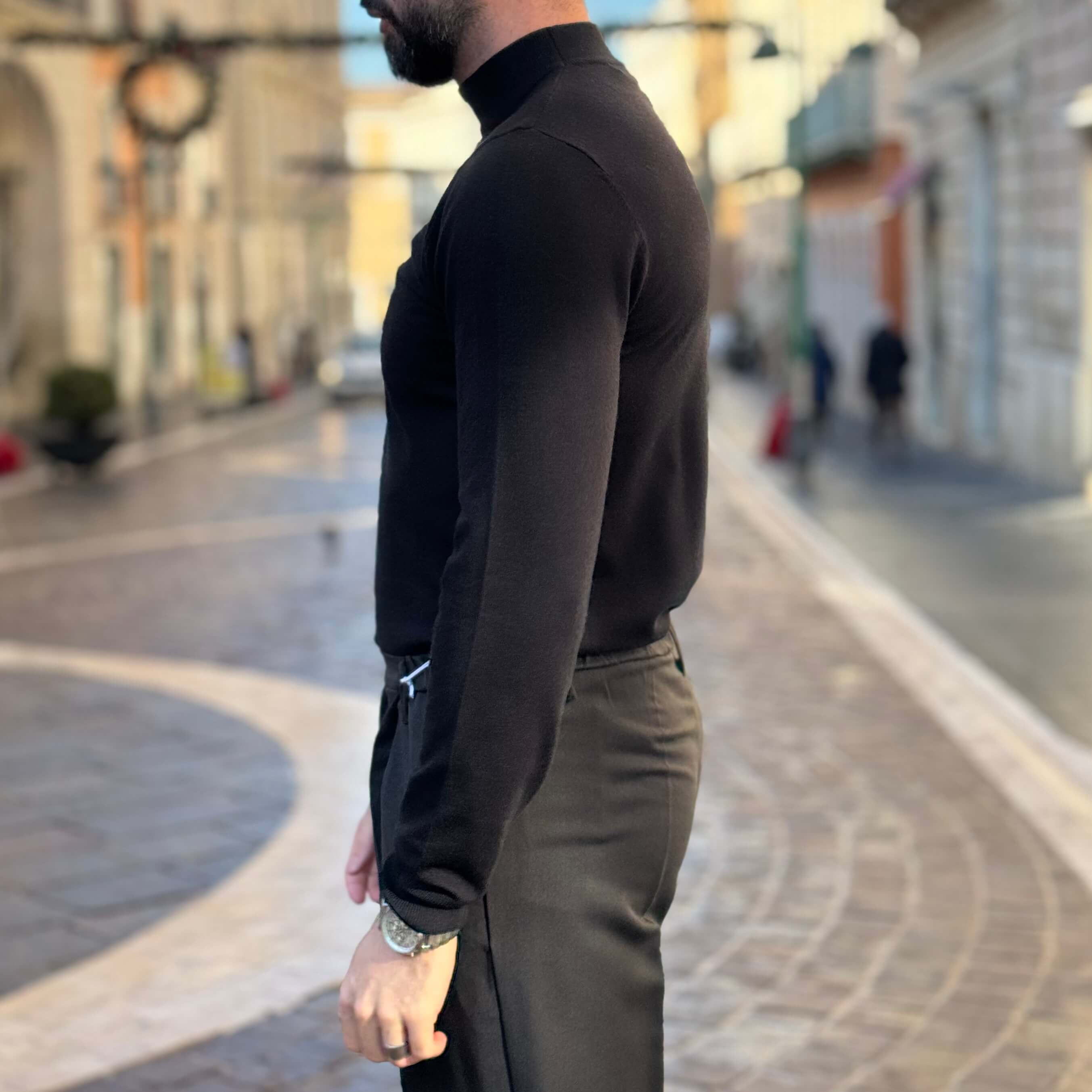 Pullover lupetto nero - FLAG STORE