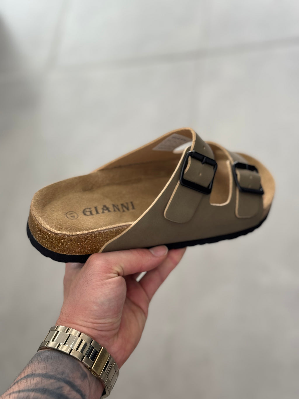 Sandalo Doppia Fibbia Khaki