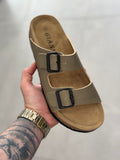 Sandalo Doppia Fibbia Khaki