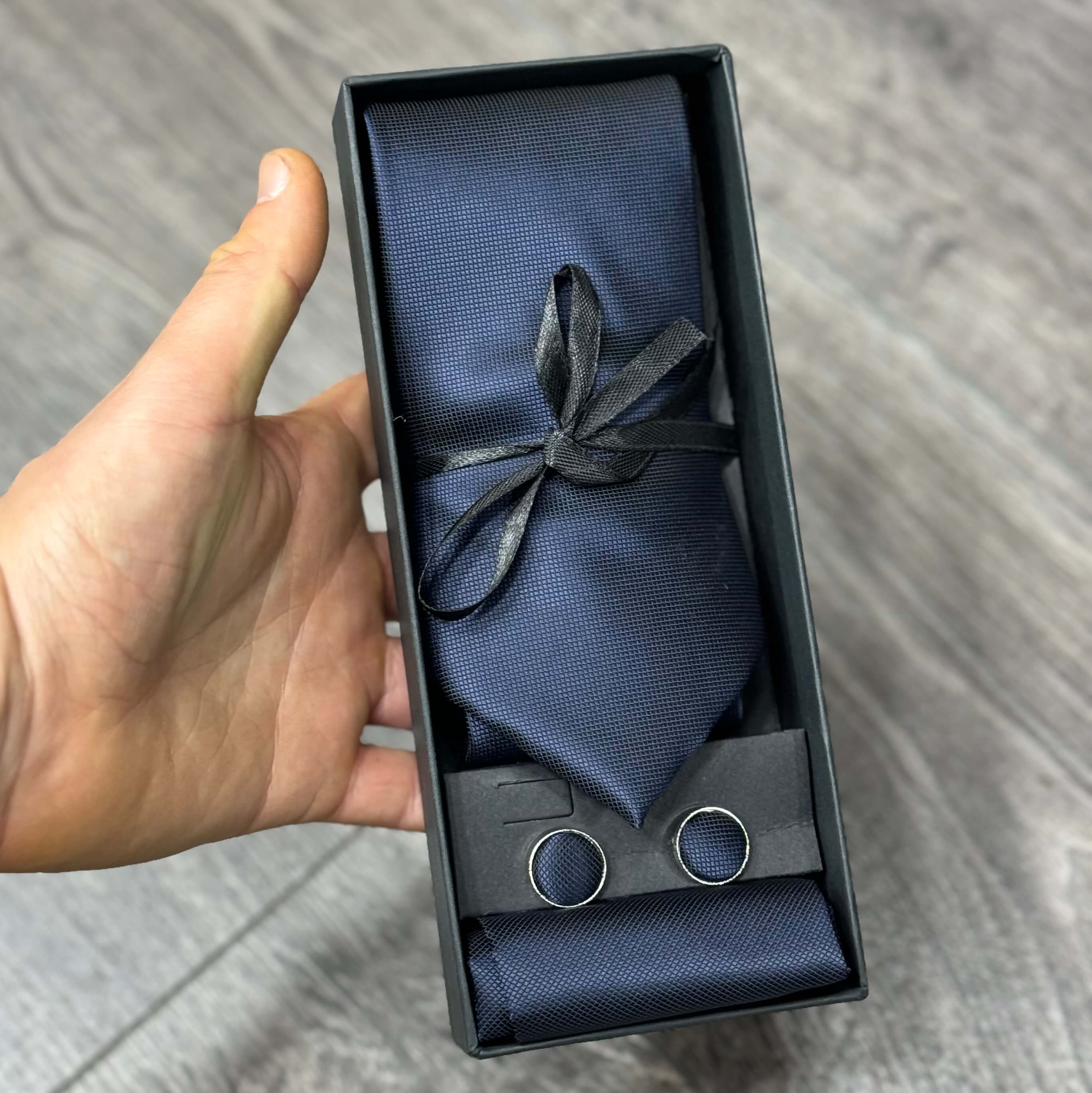 Set Blu Navy Cravatta | Pochette | Gemelli  - FLAG STORE