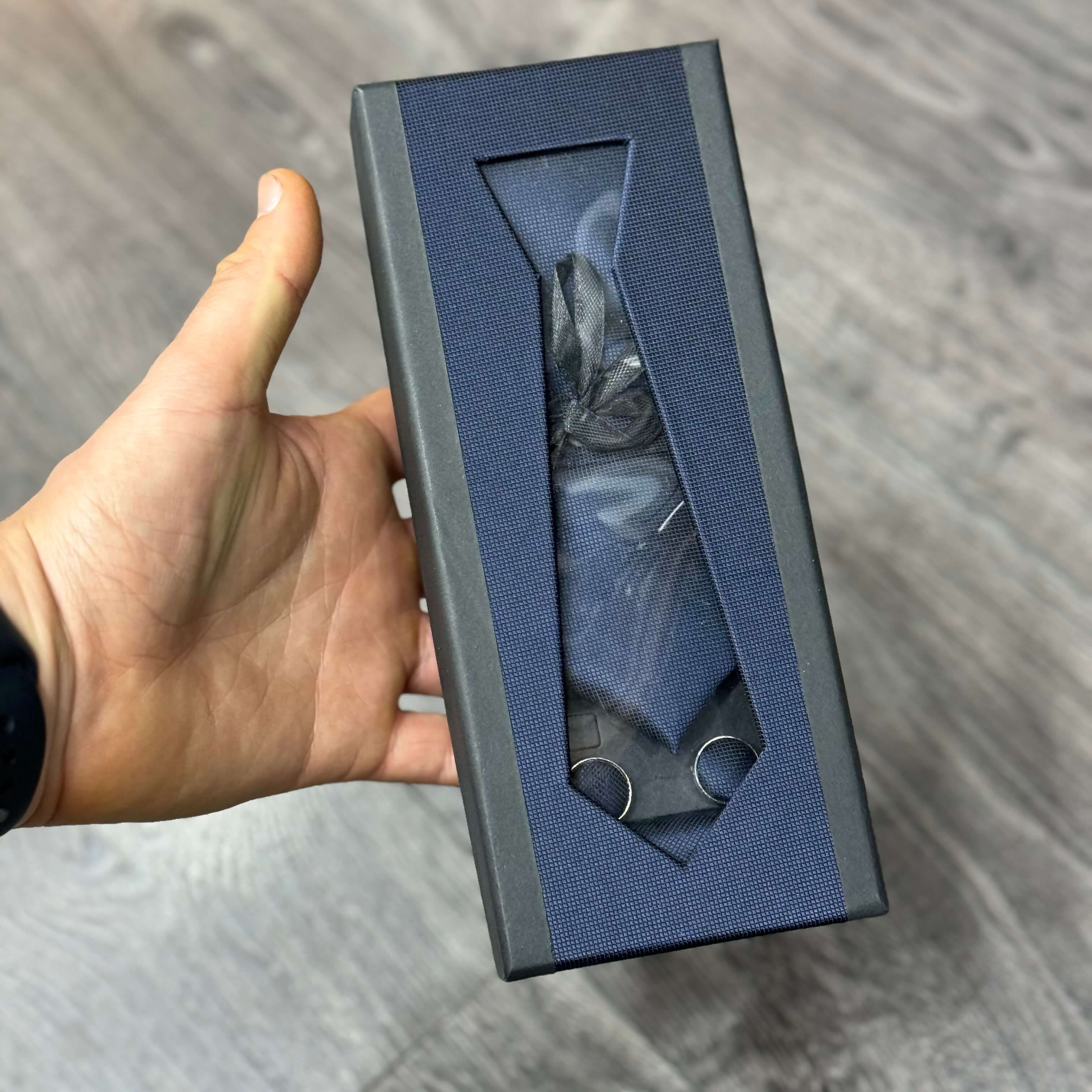 Set Blu Navy Cravatta | Pochette | Gemelli  - FLAG STORE