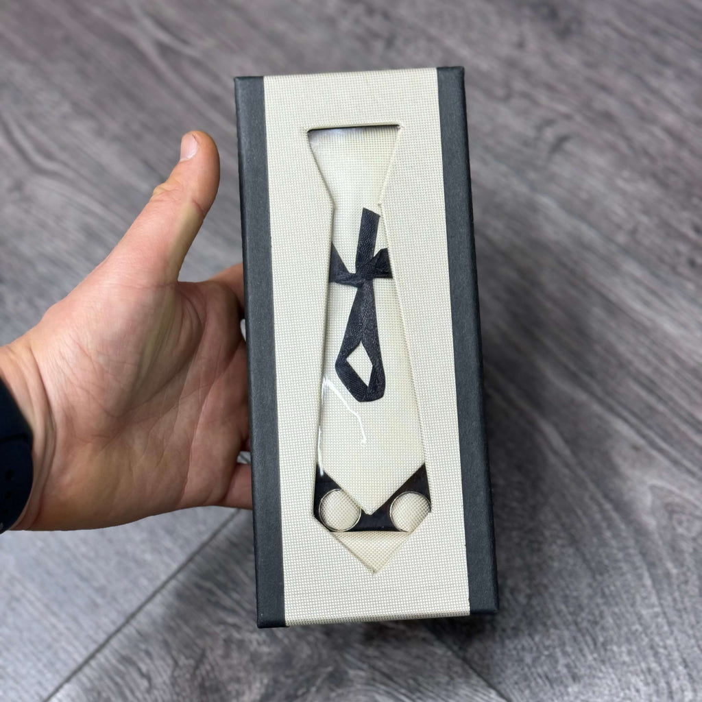 Set Crema Cravatta | Pochette | Gemelli  - FLAG STORE