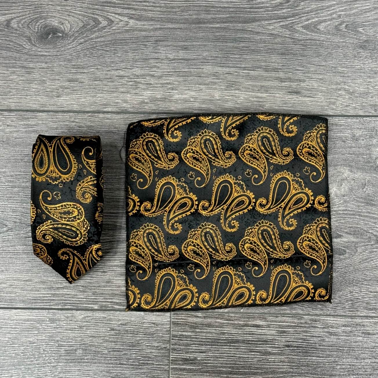 Set Oro con fantasia Cravatta | Pochette  - FLAG STORE