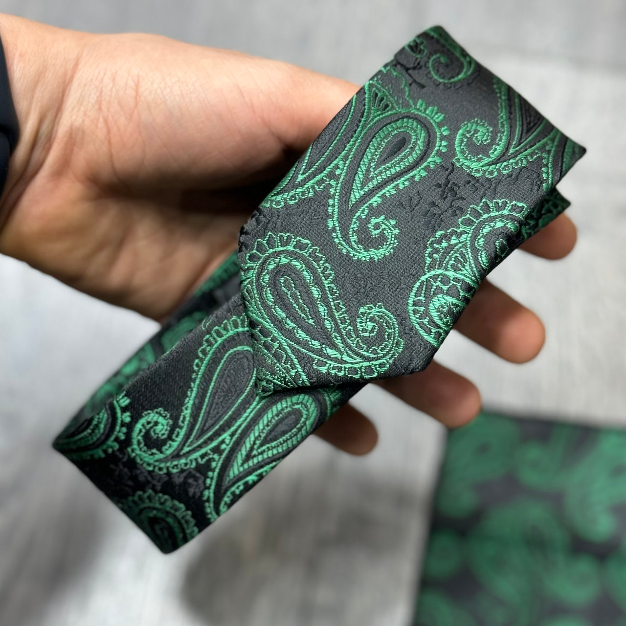 Set Verde con fantasia Cravatta | Pochette  - FLAG STORE