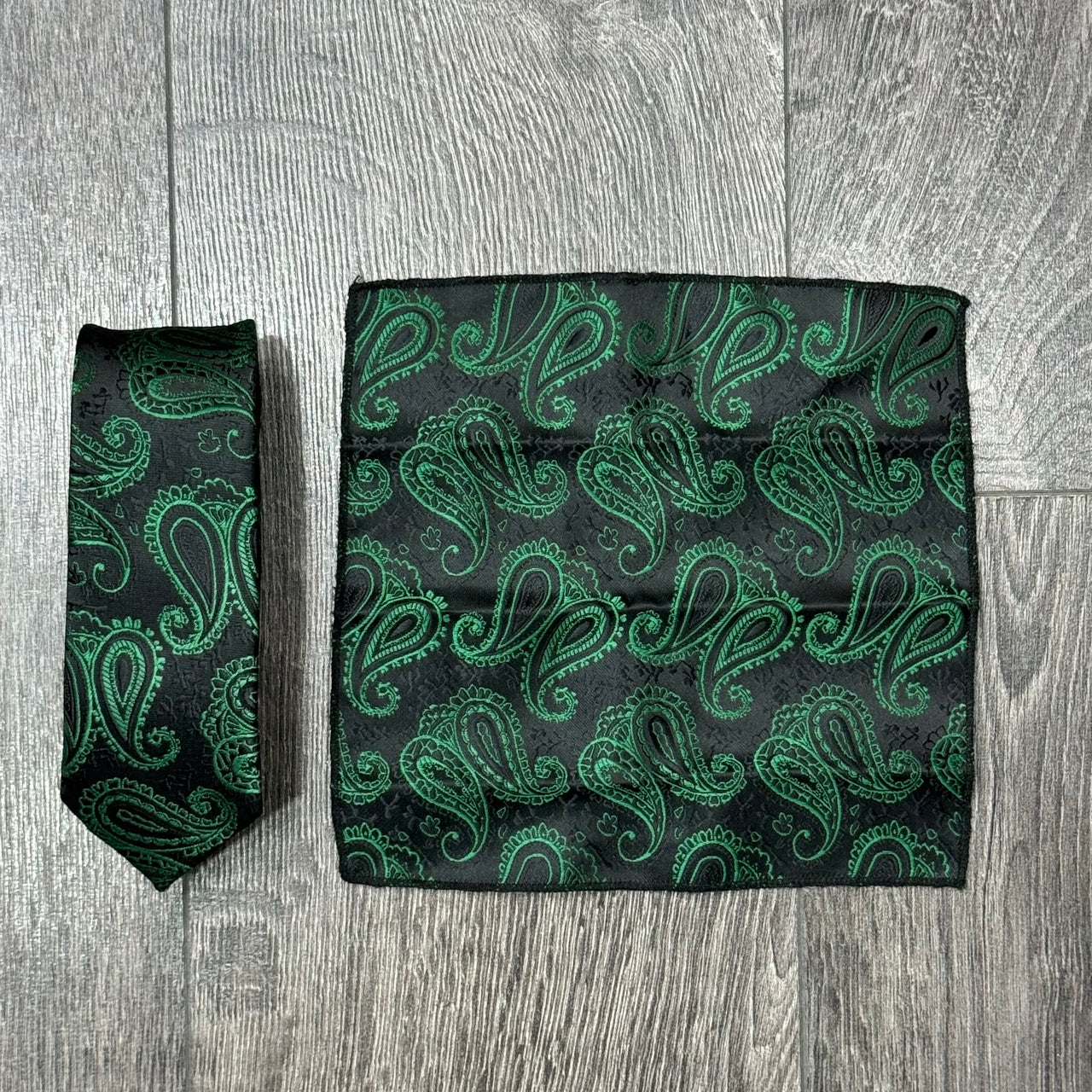 Set Verde con fantasia Cravatta | Pochette  - FLAG STORE