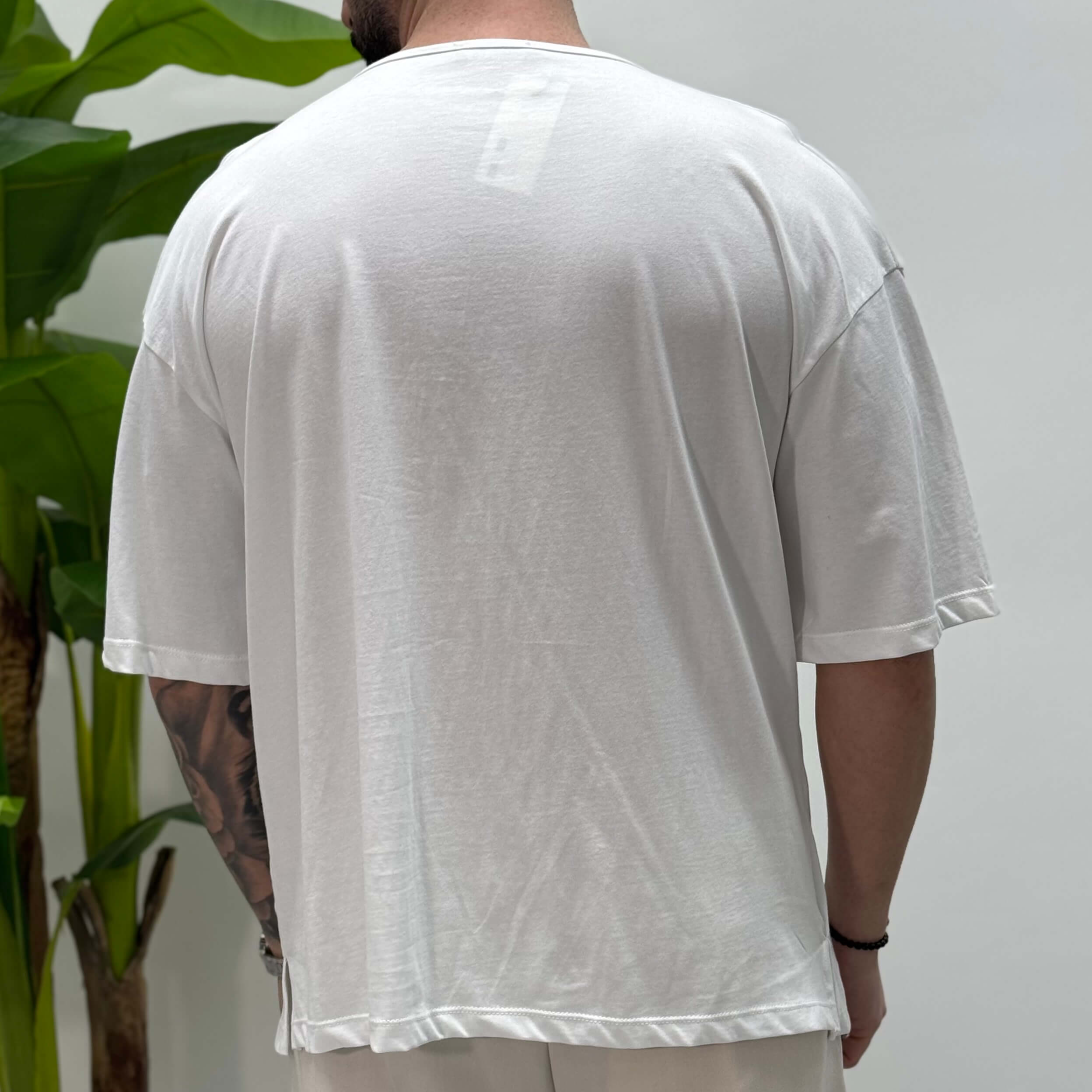 T-shirt bianca scollata ibiza - FLAG STORE