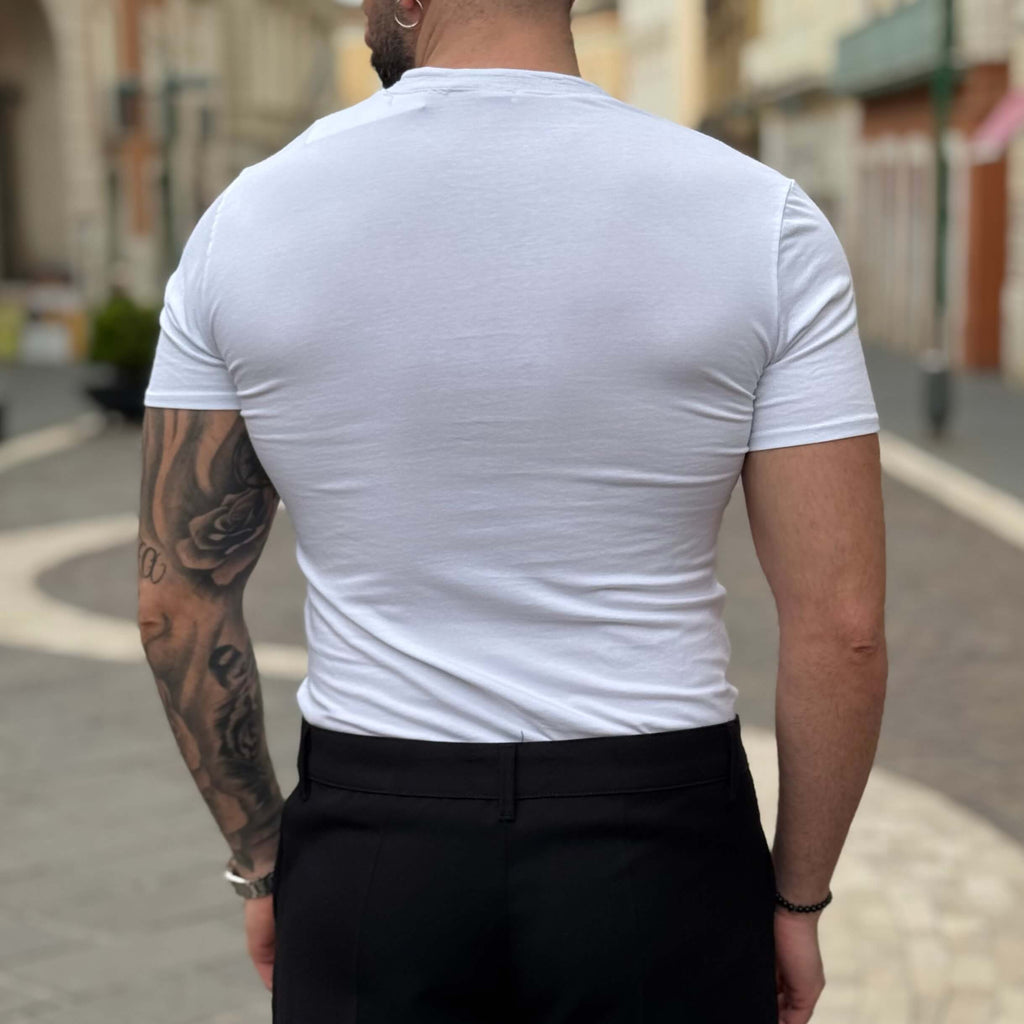 T-shirt bianca serafino - FLAG STORE