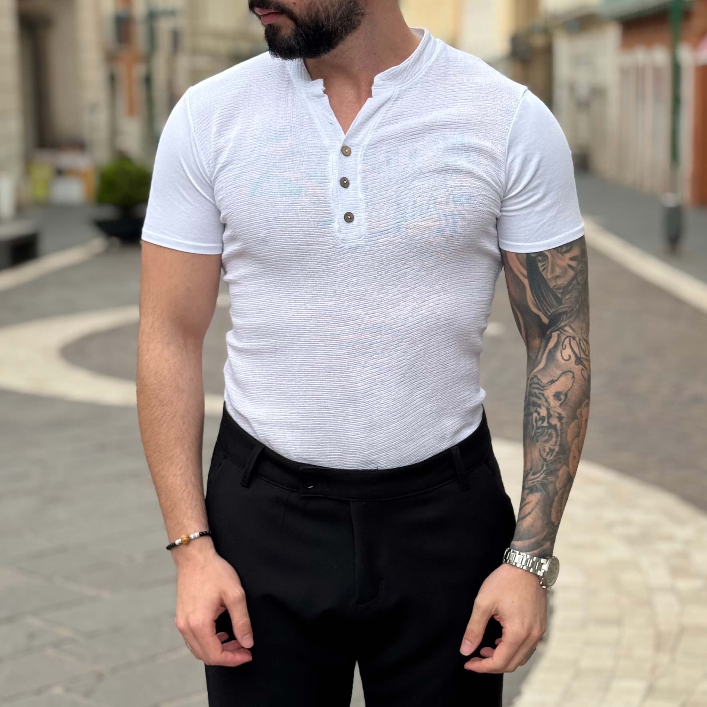 T-shirt bianca serafino - FLAG STORE