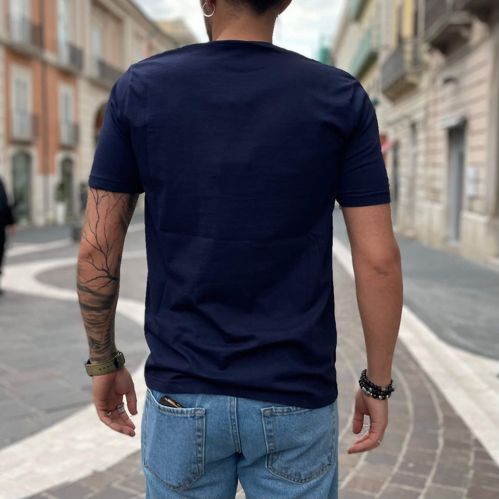 T-shirt blu basic slim 2.0 - FLAG STORE