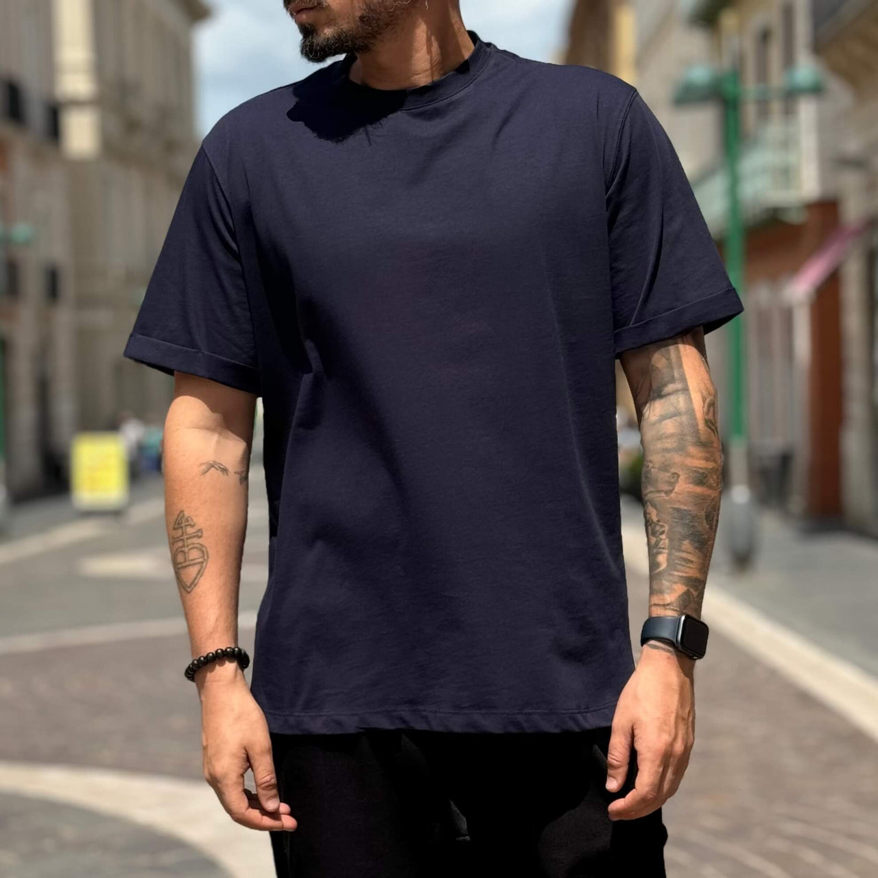 T-shirt blu navy basic regolare - FLAG STORE