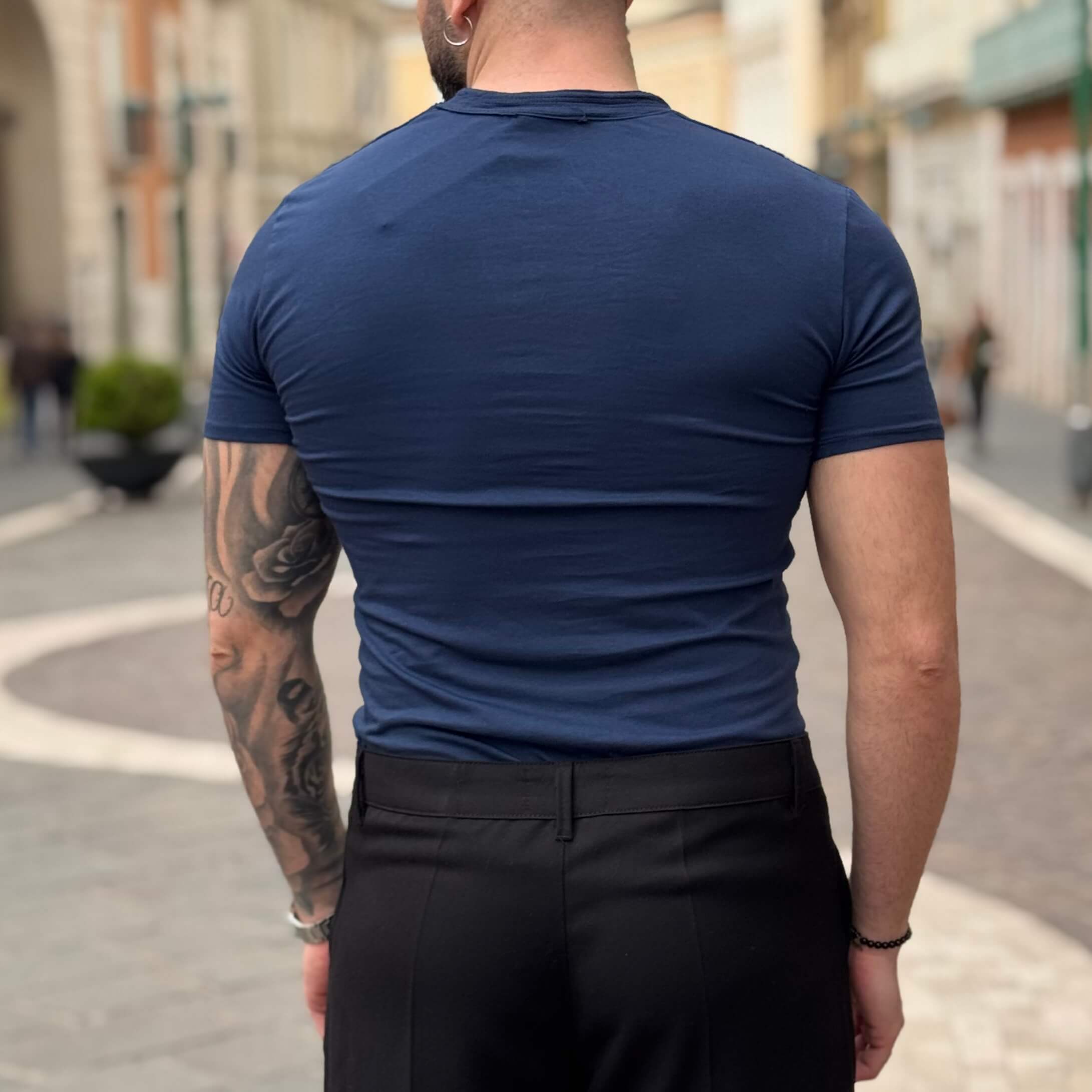 T-shirt blu serafino - FLAG STORE