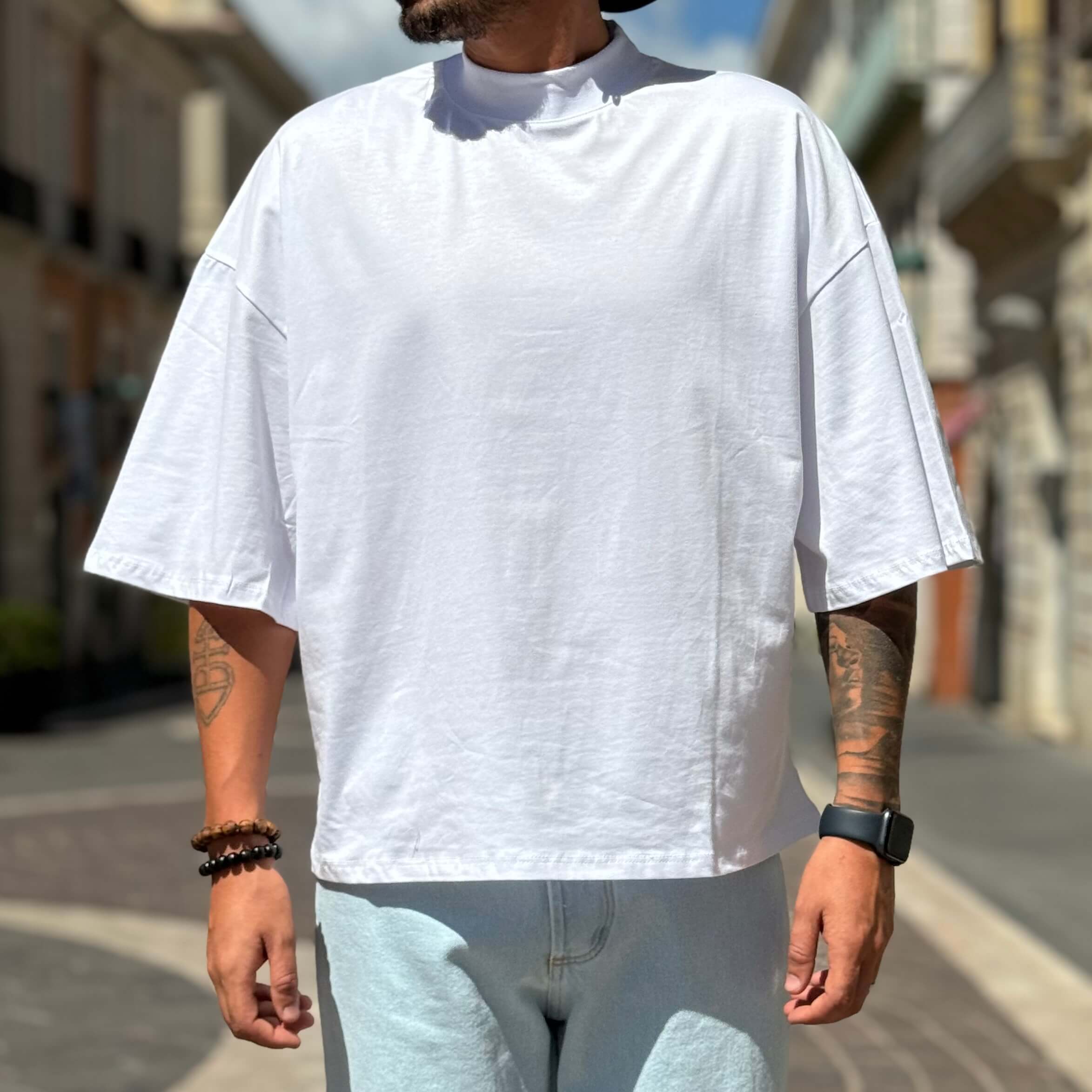 T-shirt cropped bianca 2.0 - FLAG STORE