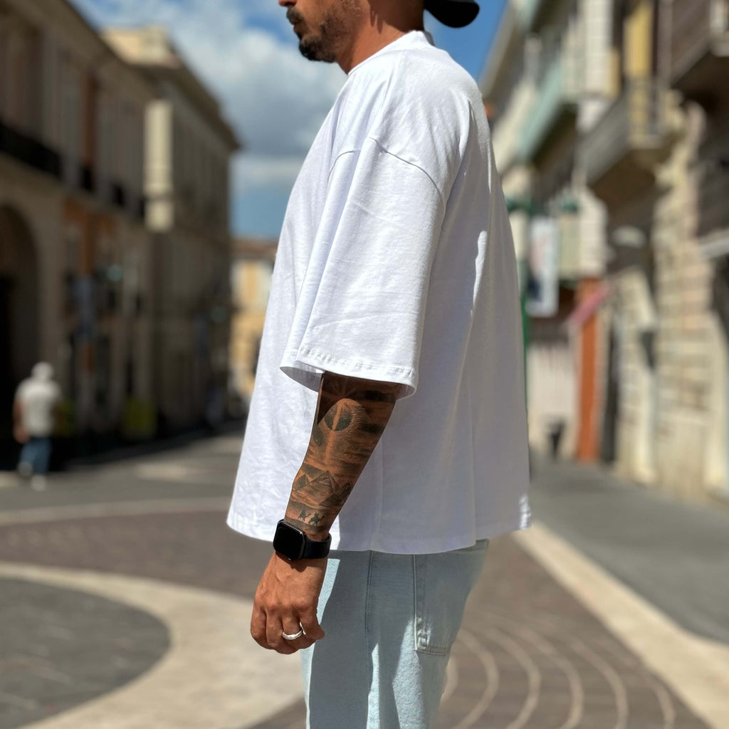 T-shirt cropped bianca 2.0 - FLAG STORE