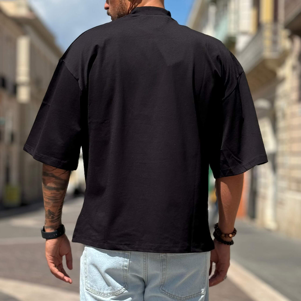 T-shirt cropped nera 2.0 - FLAG STORE