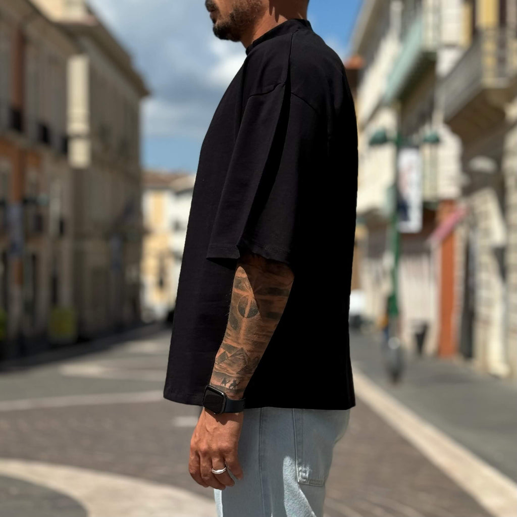 T-shirt cropped nera 2.0 - FLAG STORE