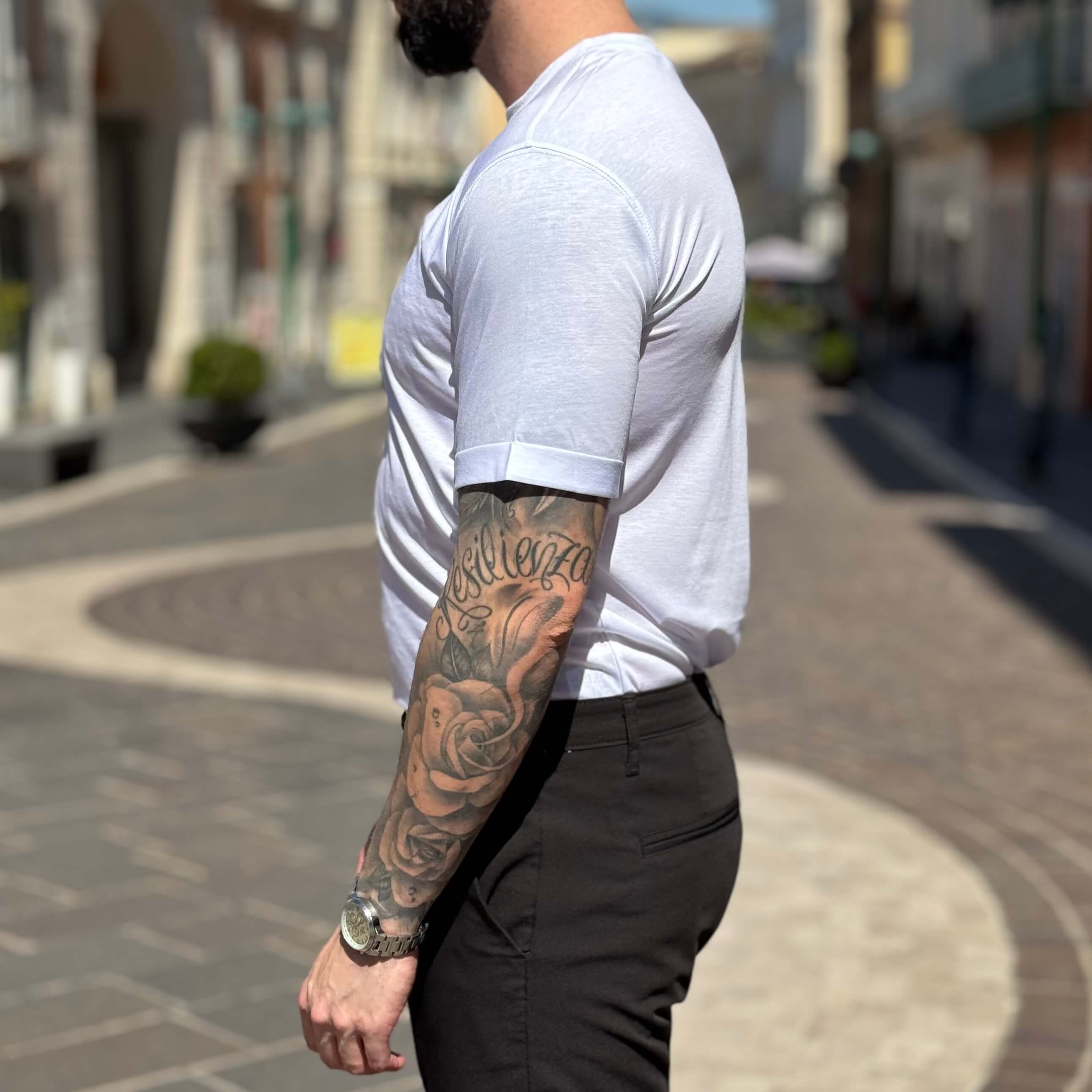 T-shirt in filo di scozia